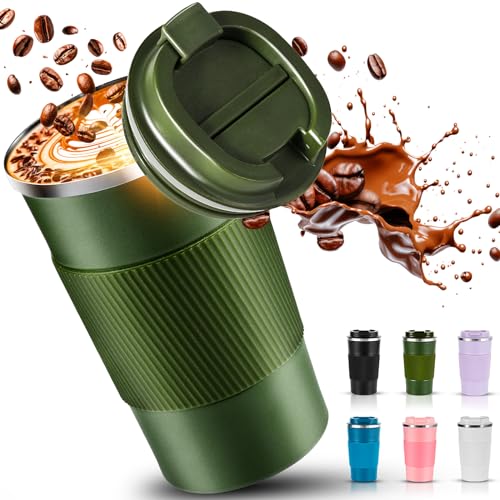 Insulated Stainless Steel Travel Mug in Green