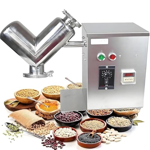 Nuxyyds Mezcladora De Polvo Seco, Mezcladora Eléctrica De Materiales, Mezcladora De Partículas Y Gránulos De Acero Inoxidable 2L, Mezcladora Experimental para Granos, Especias Y Café En Polvo