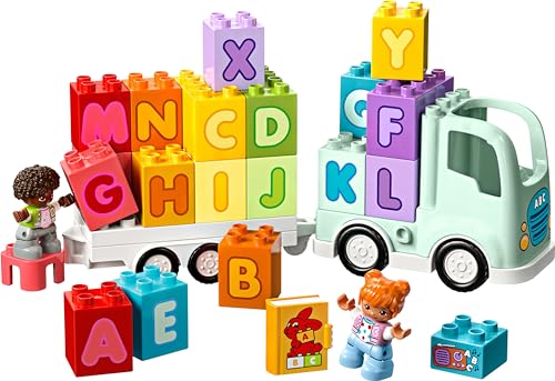 DUPLO Town Il Camioncino dell’Alfabeto con Rimorchio - Giocattolo per Bambini e Bambine da 2 Anni in su - Giochi Montessori Educativi con Mattoncini Colorati dell'Alfabeto e 2 Figure - 10421 - Lego - Immagine 8