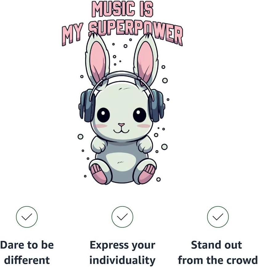 Music is My Superpower Toddler Baseball T-Shirt - Art 3/4 Sleeve T-Shirt - Rabbit Kids' Baseball Tee
