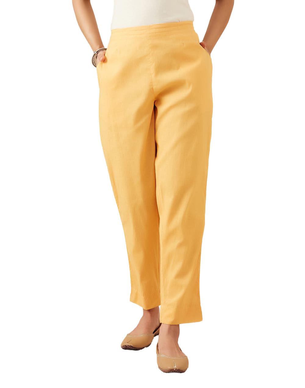 fabindia Mustard Cotton Ethnic Pant-picture-33