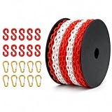 Catena Barriera Plastica, Catena di Segnalazione Rosso e Bianco 6mm x 50m