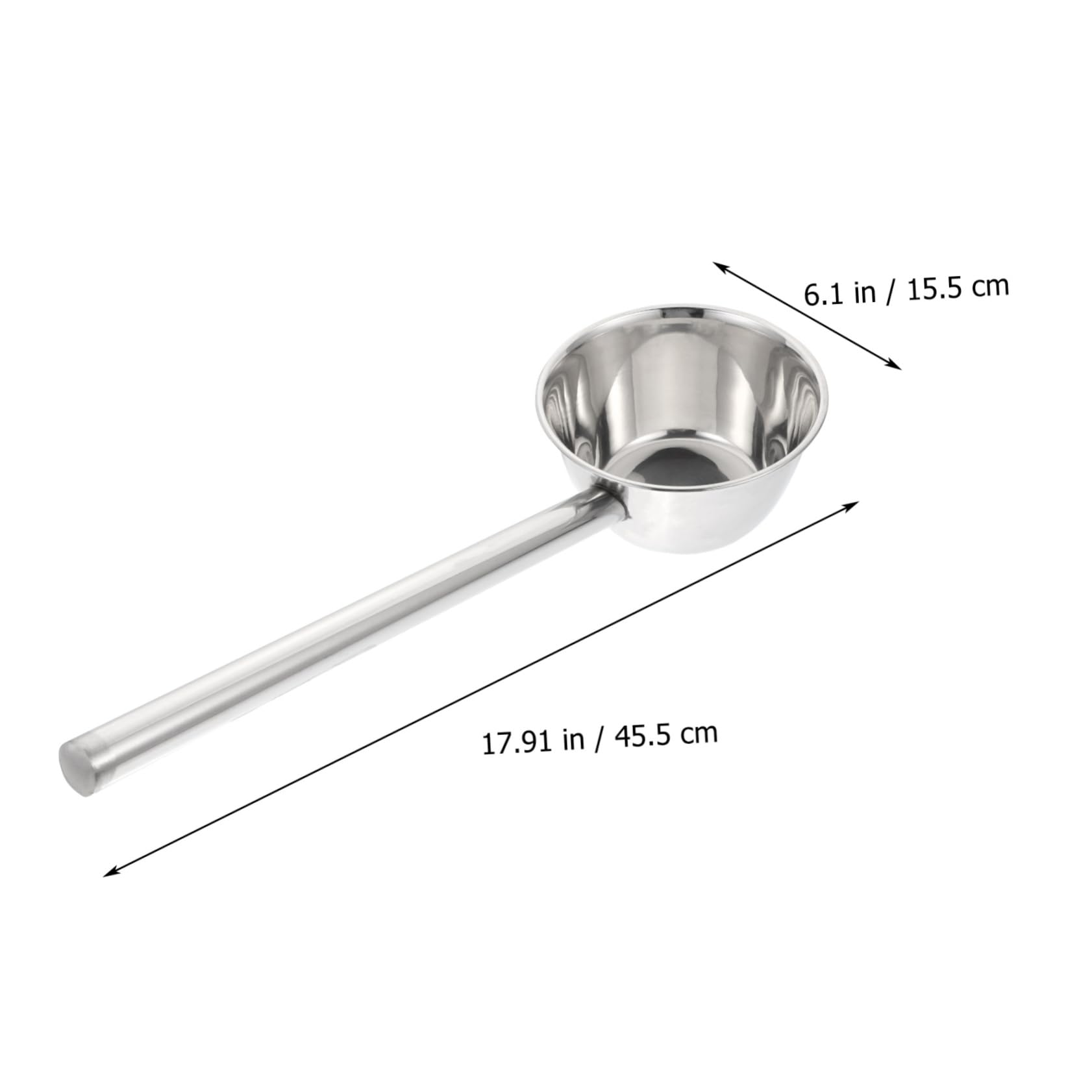 MUCKLILY Long Watering Can Spout Large Long Handle Scoop Stainless Ladle for Kitchen