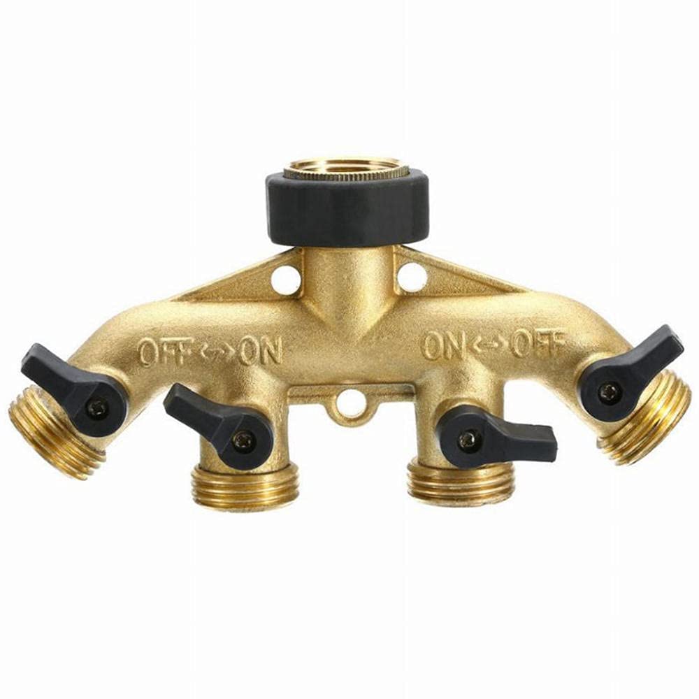 Manguera De Jardín Mangeras Jardineria Riego Brass 4 / 6Way Garden Garden Female Female Válvula De Riego Splitter De Agua Conexión Rápida Manguera De Jardín Divisor Splitter Water De Alambre Externo