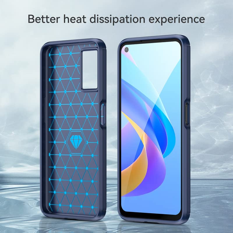 Image of Hybrid Carbon Fiber Back Case for Oppo A76 / A96 / Realme 9i 4G (Blue)