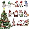 Lot De 24 Nains De Noël En Bois à Suspendre Pour Sapin De Noël, Décorations à Suspendre Pour Arbre, Père Noël Et Nain (A