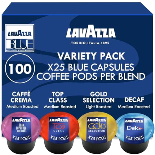 Lavazza Blue Coffee Capsules Variety Pack &ndash; 100 Count &ndash; Includes Decaf Dek, Gran Espresso, Top...
