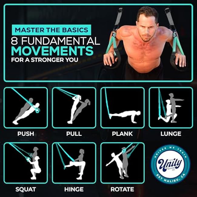 All In One Suspension Trainer Kit, Full Body Workout at Home, Exercise Straps That Will Help You Build Muscle, Burn Fat and Improve Mobility