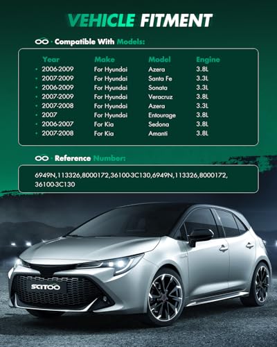 Image of SCITOO Starters New Compatible for Hyundai Azera Santa FE 3.3L Sonata 3.3L Azera Entourage Veracruz for Kia Amanti 3.8L 2007-2008 Sedona 3.8L 2006-2007 6949N SDR0307