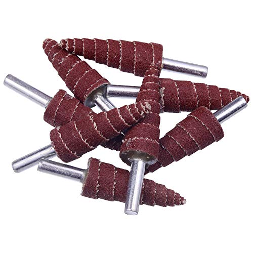 Mixiflor 40Pcs Cone Shape Abrasive Sandpaper 1/4 Inch Shank Flap Wheels, 80/120/180/240/320 Grits Aluminum Oxide For Removing Rust, Deburring, Polishin #TOP4