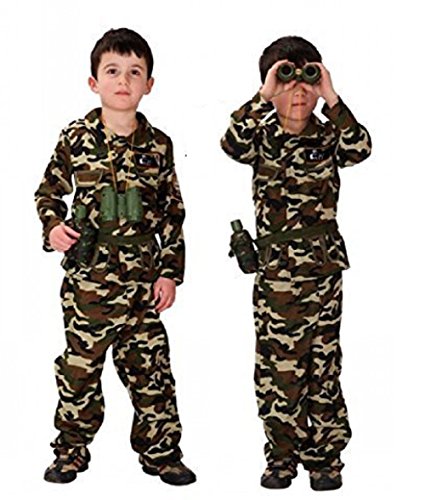 Costume da militare armata 7-8-9 anni taglia l