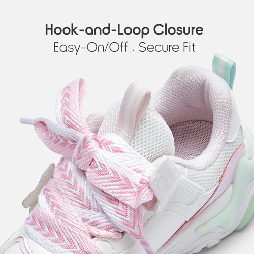 Balabala Girls Sneakers Kids Fashion Pop Shoes Breathable Sweet Cute Walking Shoes Puffy Soles Hook and Loop2