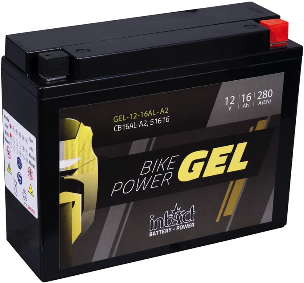 Batería de gel para la motocicleta 12V 16Ah Intact Bike-Power GEL12-16AL-A2 16Ah (DIN 51616) YB16AL-A2