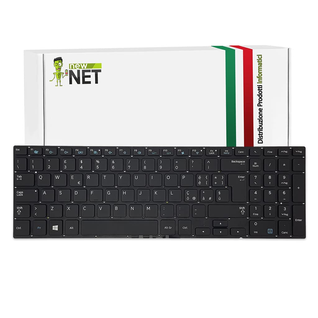 new net - Keyboards - Tastiera ITALIANA compatibile con Notebook Samsung NP450R5C NP670Z5E NP680Z5E NP770Z5E NP780Z5E NP870Z5E NP870Z5G NP880Z5E[ Senza frame - Retroilluminata - LAYOUT ITA ]
