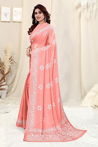 Image of MIRCHI FASHION Saree for Woman Chiffon Batik Printed | Lightweight Daily Wear Women's Office Sari with Blouse Piece (Available in 40 Colours)