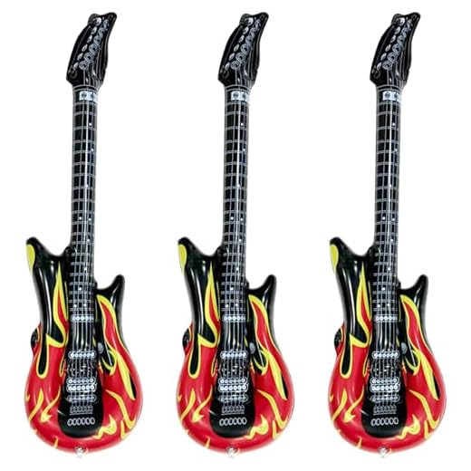 3 Uds Globos De Guitarra, Decoración De Guitarra Inflable, Accesorios De Rock para Niños, Decoración para Amantes De La Guitarra, Globos De Fiesta