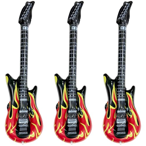 Ballons De Guitare Gonflables 3 Pièces, Décoration De Guitare, Accessoires De Rock pour Enfants, Décoration pour Amateurs De Guitare, Ballons De Fête