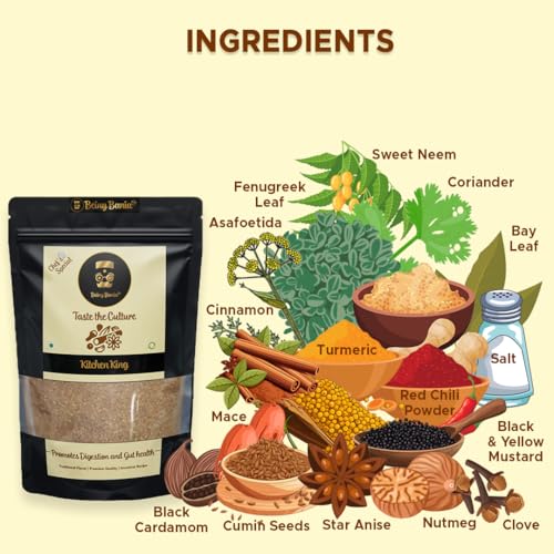Image of Being Bania Kitchen King Chef Special, 500 Gms | Kitchen Masala Powder |100% Natural Ingredients | No Added Preservatives | All in 1 Vegetable Masala | Exotic Indian Spices | No onion, no garlic |