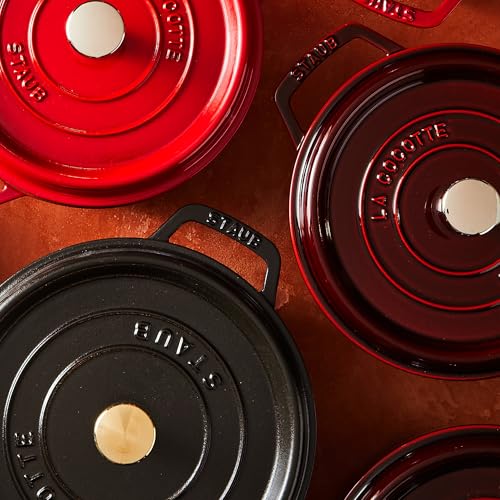 Image of Staub Cast Iron Round Dutch Oven, Made in France, Grenadine, 4-qt, Serves 4-6 people