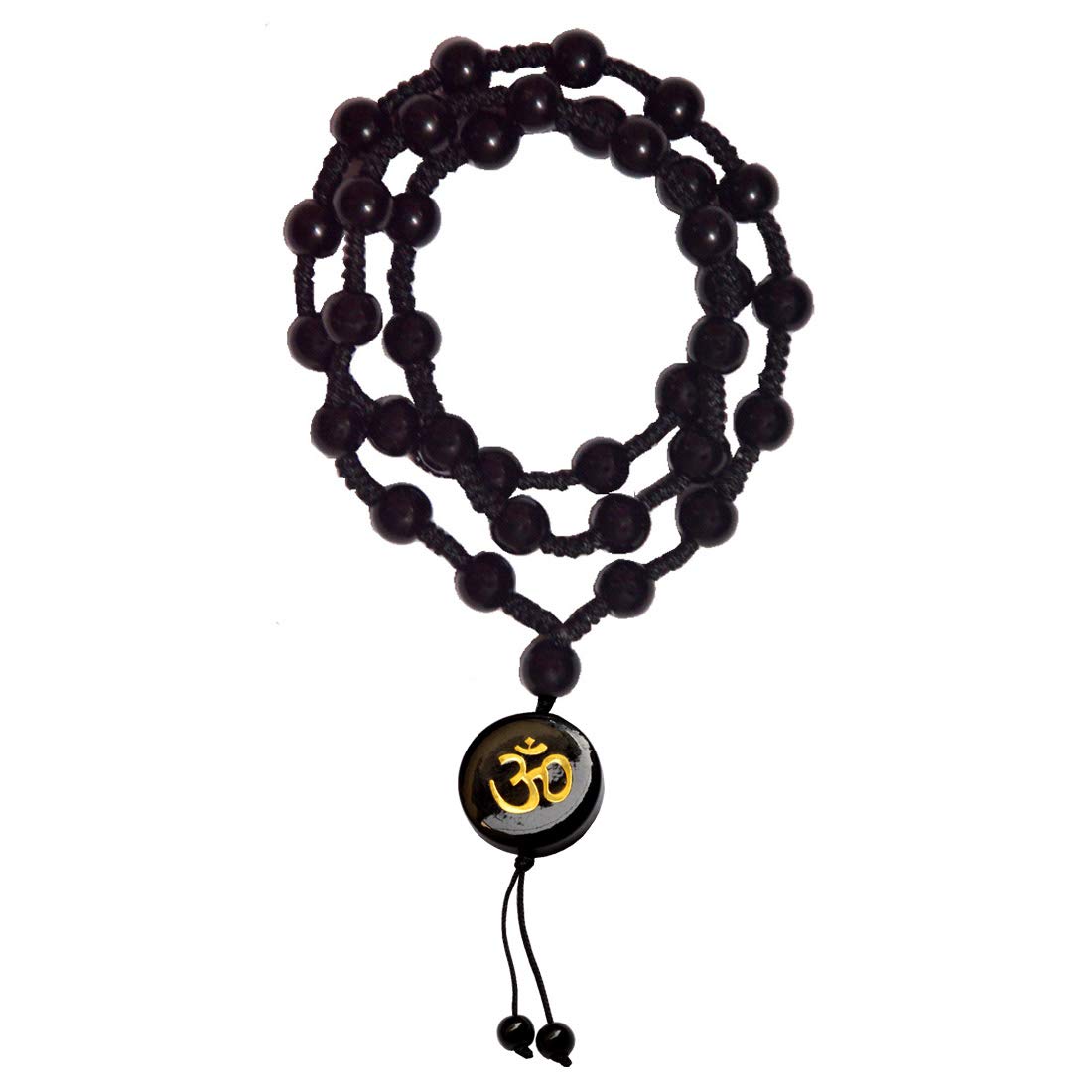 OM Ohm Aum Locket With Cotton Dori Chain Onyx Crystal Pendant Neklace For Men And Women-image-27
