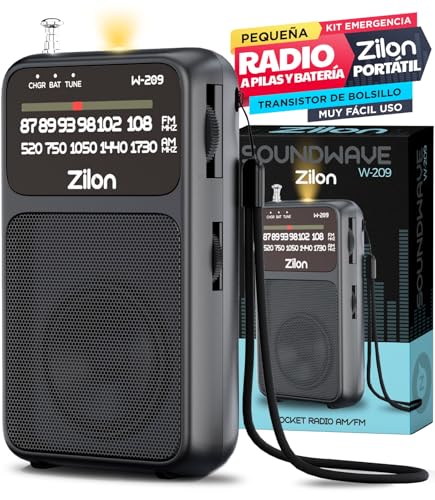 Ya en mundofriki.es: ZILON Transistor Radio a Pilas y Bateria Pequeña Portatil USB C Analogica Kit Emergencia FM Am Entrada Auriculares con Linterna de Bolsillo Simple Personas Mayores Numeros Grandes para Facil Vision