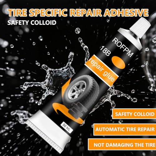 Image of 3.52 Oz Tire Repair Glue Rubber Cement Sidewall Tire Repair Kit for Motorcycle, Bike, Car, Off-Road, Truck, Tractor