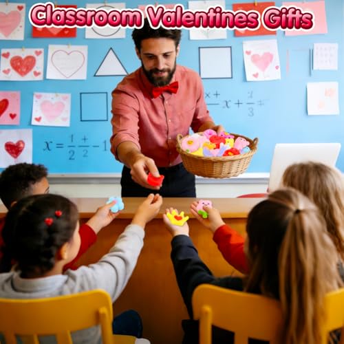 Valentines Day Gifts for Kids - 30 Pack Valentines Mochi Squishy Toys, Mini Kawaii Squishies Fidget Toys Prizes for Kids School Classroom Party Favors and Valentines Day Decor - 3