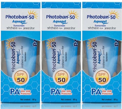 Image of 50 Aquagel Sunscreen SPF 50 | Broad Spectrum UVA UVB Protection | Water-Resistant, Non-Greasy Gel | Prevents Sunburn & Photodamage | Daily Use for All Skin Types | 60g X 3