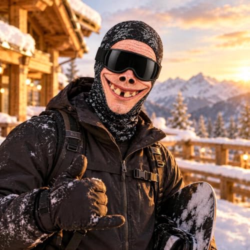 Funny Realistic Face Ski Mask Old Man Winter Balaclava 3D Printed Full Mask - image 5