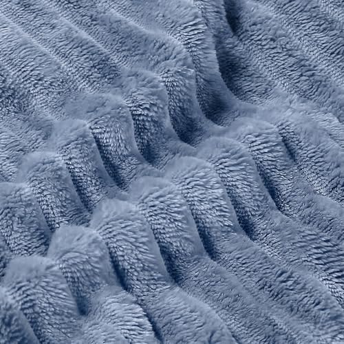 Image of Cotton Bolls Textiles Cozy Plush AC Blanket for Single Bed, Lightweight All Season Blanket, Ultra Soft Blanket for AC Room, Mild Winter, Can Be Used as Bedsheet in Winter, 60x90 Inches, Pencil Blue
