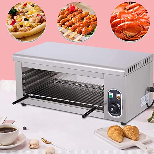 Commercial Cheese Melter Salamander Broiler Electric Cheesemelter Stainless Steel Grill 50-300℃ For Home Commercial Use,24 "X 12" X 10.5 "(110V 2000W) #TOP3