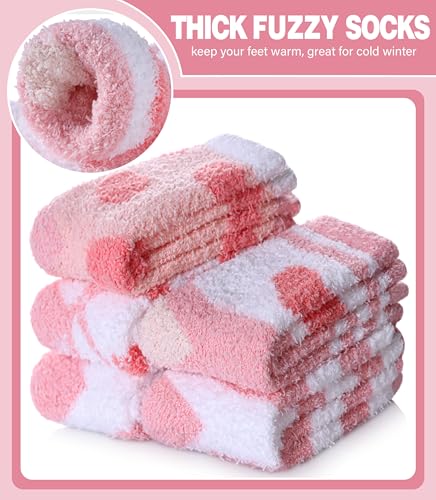 Image of LANLEO 5 /6 Pairs Womens Super Soft Fuzzy Plush Warm Winter Home Sleeping Slipper Socks