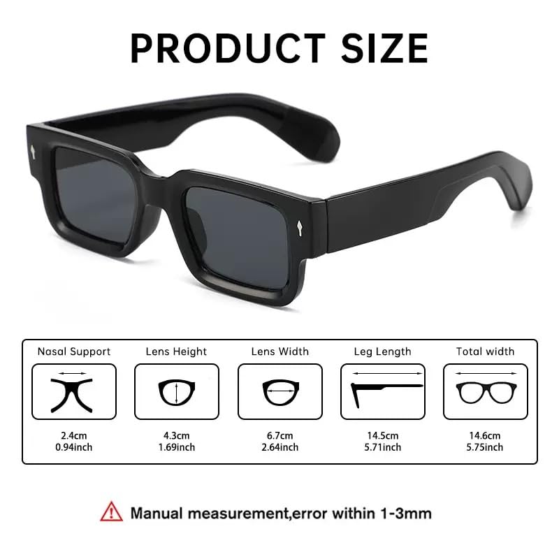 Rectangle Sunglasses for Women Men Trendy Y2k Retro 90s Sun Glasses UV400 Protection Cool Square Frame2