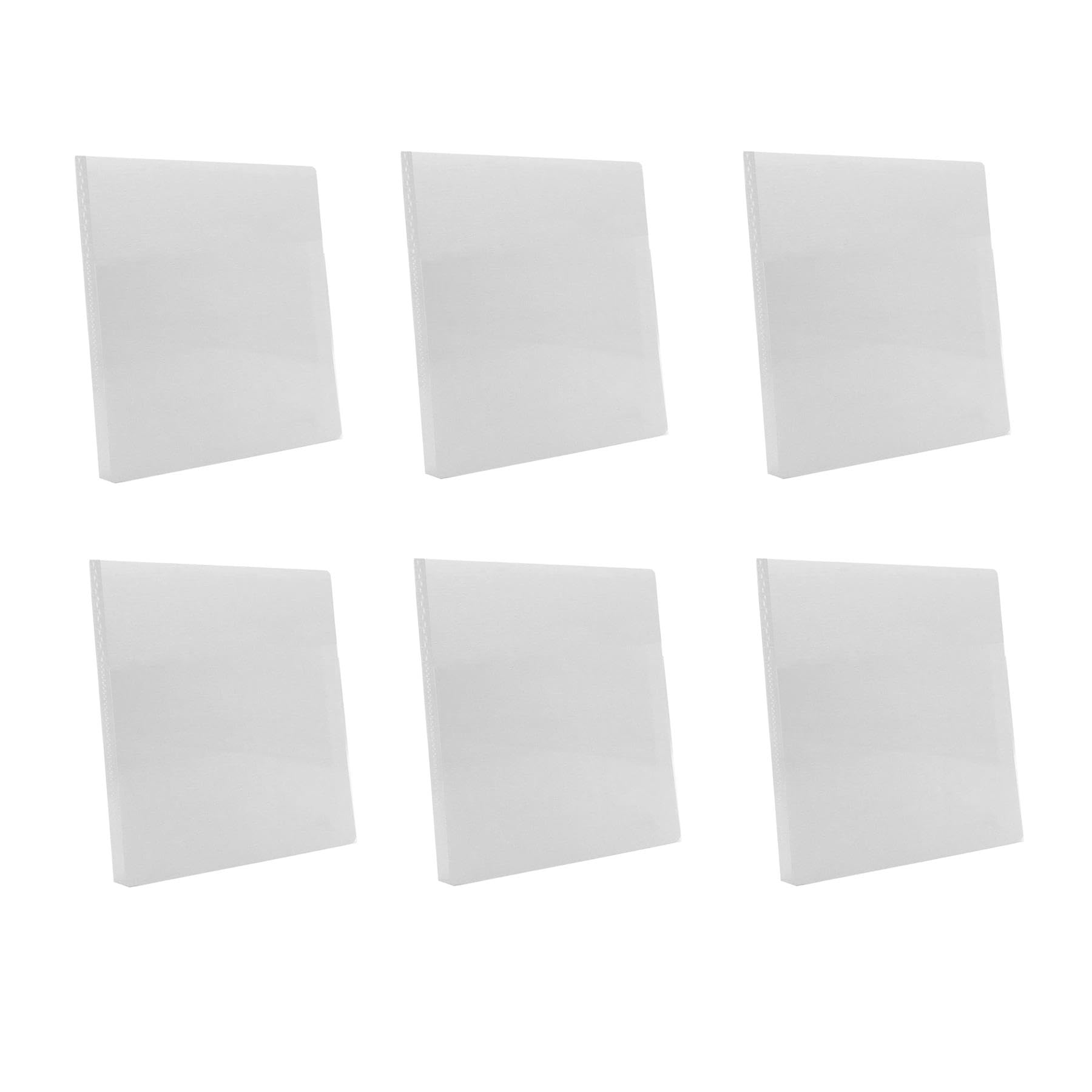 Set of 6 Display Books 30-Pockets A4 Office Folder for Work Uni Home Presentation Pocketbook with Clear Transparent Sleeves Glossy Cover [White]