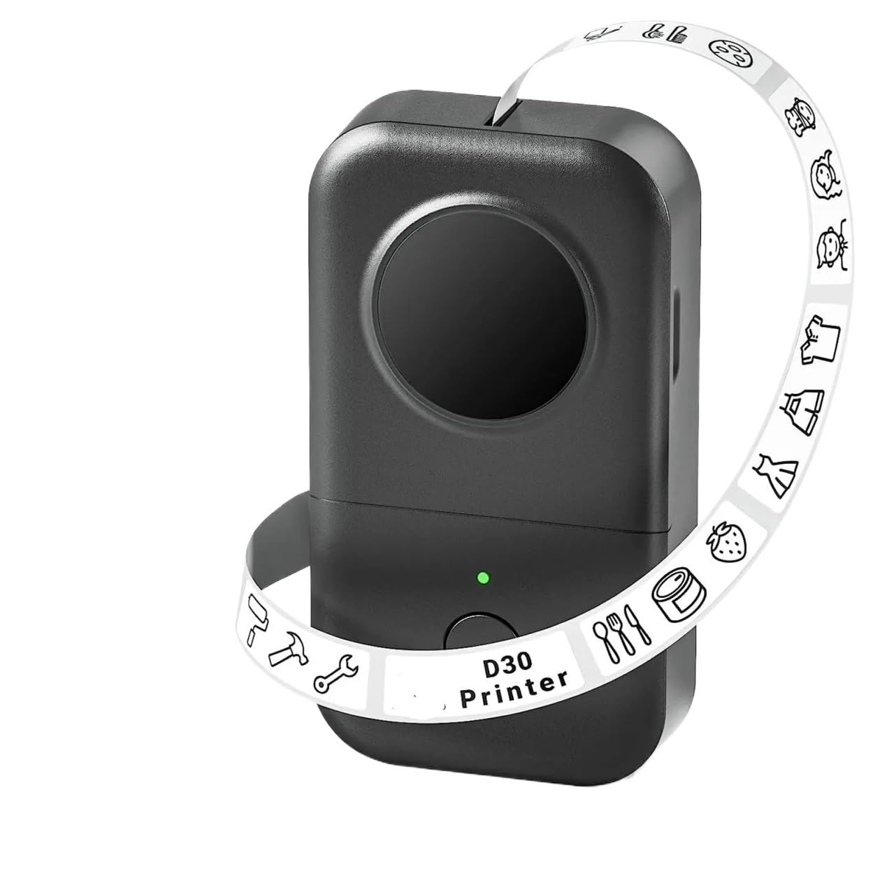 Drukarka naklejek, Drukarka Etykiet D30, Maszyna Do Produkcji Naklejek, Przenośna Etykieciarka Bluetooth Biura, Domu I Szkoły dla paczki pocztowej, adresu, logo(Black)