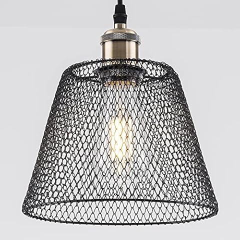 Easy Fit Compact Vintage Lampshades, Metal Basket, Ceiling - Pendant Cover