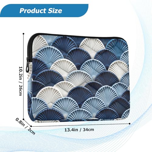 Funda para portátil de 13-14 pulgadas con diseño escamas azul miniatura 3