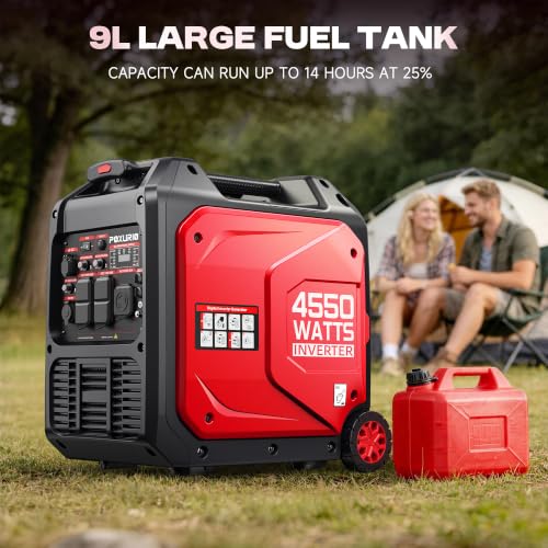 Generador Inversor Portátil POXURIO DK4550iAED 4550 Vatios, Tanque de Combustible de 9L, Súper Silencioso, Gasolina y Propano, 120V miniatura 7