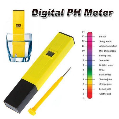 Cpixen Pocket Size pH Meter, Mini Water Quality Tester, pH 0-14.0 Measuring Range, 0.1pH Resolution (Yellow) 2