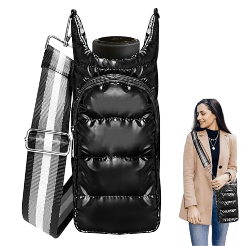 Toumov Crossbody Water Bottle Bag Puffer Crossbody Hydrobag with Pockets and Adjustable Strap,...