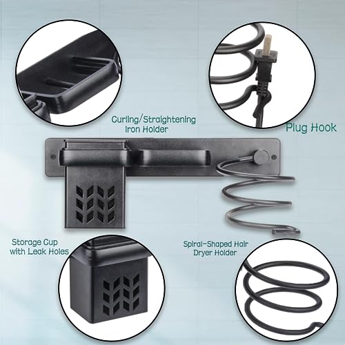 Teaque Hair Dryer Holder Wall Mounted, Metal Hairdryer Holder Wall Mounted - Image 3