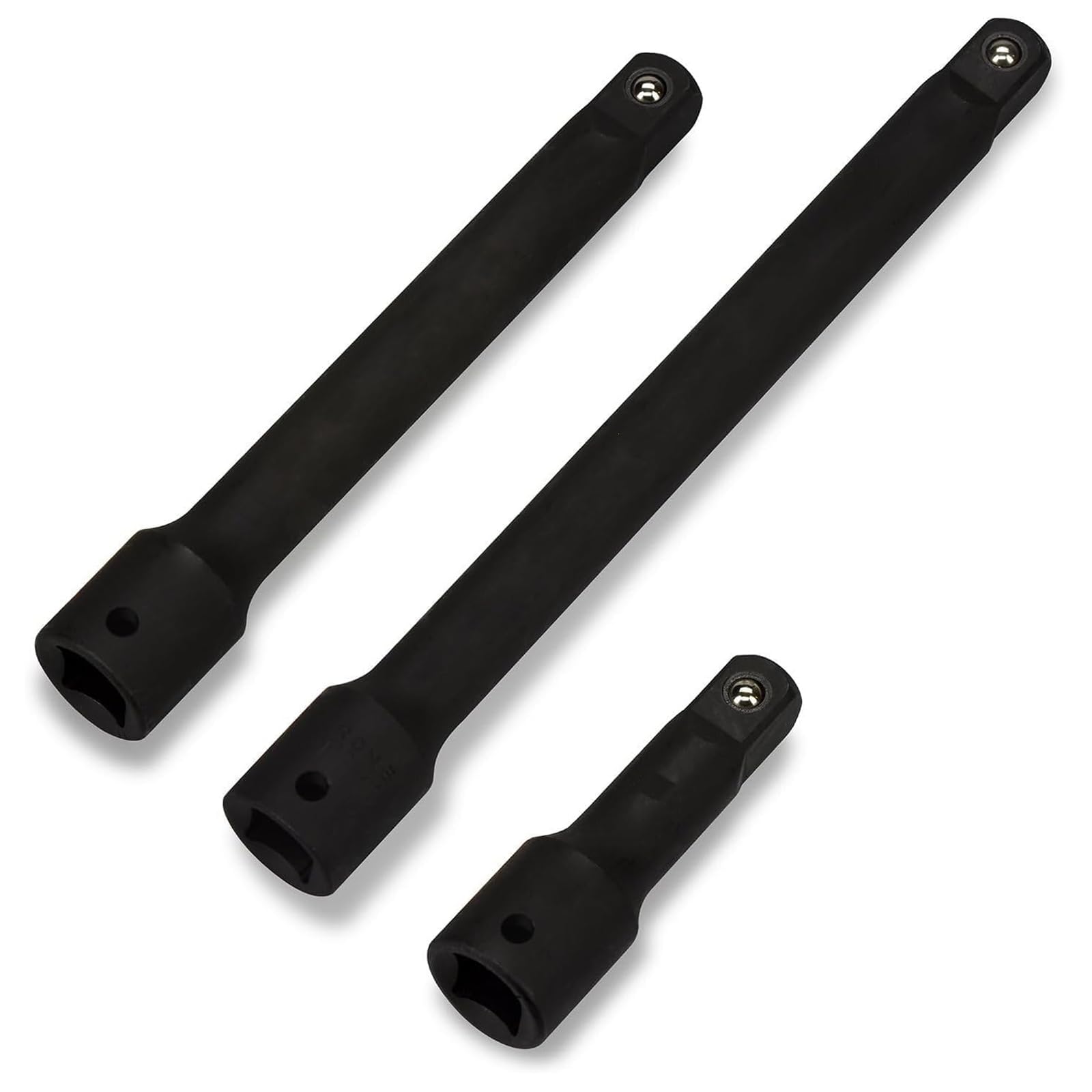 THE WHITE SHOP 3Pcs 1/2 Inch Drive Impact Extension Bar Set Made with CrV Steel 3 Inch 5 Inch and 10 Inch Sizes (Size : 1-2)