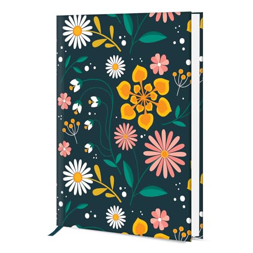 Image of Hard Bound Notebook for Girls & Women | A5 Ruled Journal | 192 Pages | 80 GSM Premium Paper | Designer Laminated Cover | Ribbon Bookmark | Notebook for School, College, Office, Journaling & Note Taking (DM4004)