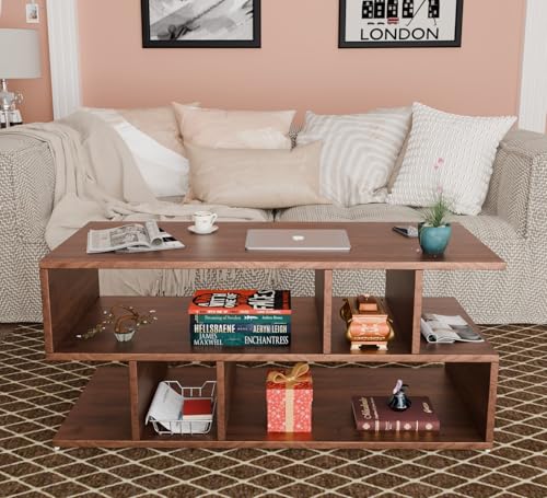 SPYDER CRAFT Zig Zag Multipurpose Coffee Table, Nesting Center Table, Round Leisure Table, Suitable for Bedside/Hallway/Living Room (Finish Color - Brown, DIY(Do-It-Yourself))