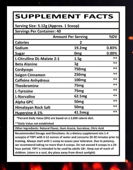 Image of YEP Wake The Faith Up Advanced Pre Workout - Not Your Basic Preworkout with Bonus Ingredients - Customizable Dosing for Your Desired Intensity - Up to 40 Servings (Apple Fire)