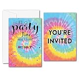 Tie Dye Birthday Party Invitations - Tie Dye Party Supplies - Fill in The Blank Birthday Party Invit