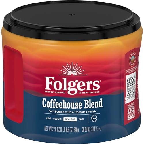 Image of Folgers Coffeehouse Blend Ground Coffee, 6 (22.6-Oz.) Canisters