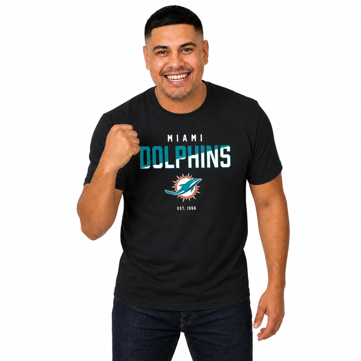 NFL Color Block T-Shirt, 100% Cotton Crew Neck Men Women Fan Gear