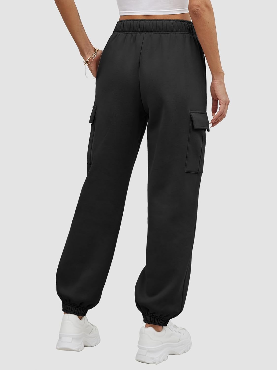 ATHMILE Womens Cargo Sweatpants Oversized Fleece Joggers Fall Fashion Outfits Y2k Clothes 2026 with Pockets - Image 5