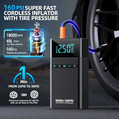 CZKBG 6000A Jump Starter with Air Compressor